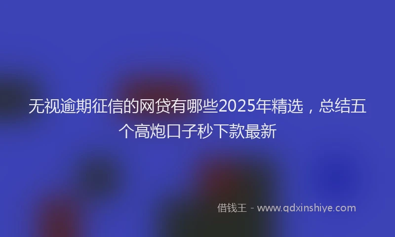 无视逾期征信的网贷有哪些2025年精选，总结五个高炮口子秒下款最新