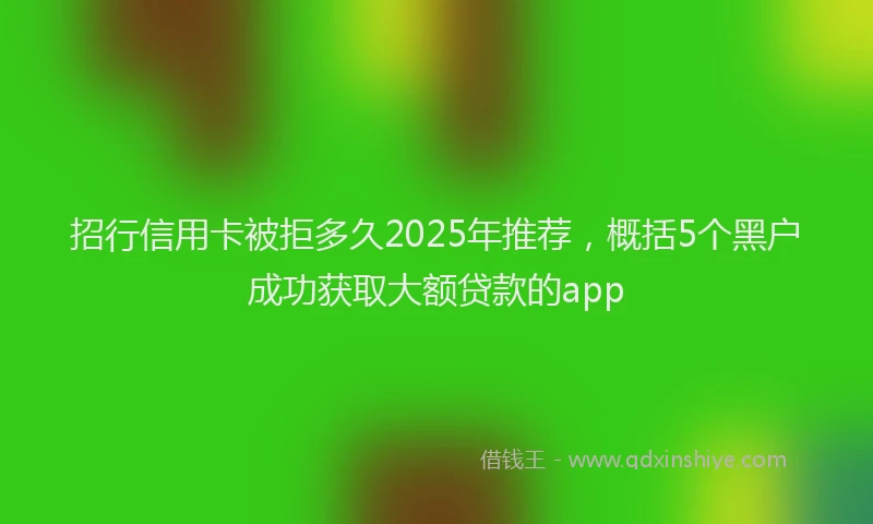 招行信用卡被拒多久2025年推荐，概括5个黑户成功获取大额贷款的app