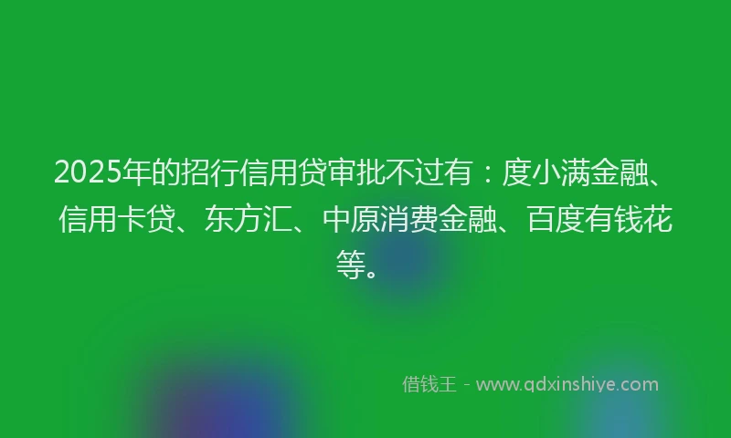 2025年的招行信用贷审批不过有：度小满金融、信用卡贷、东方汇、中原消费金融、百度有钱花等。