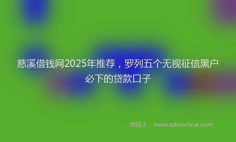 慈溪借钱网2025年推荐，罗列五个无视征信黑户必下的贷款口子