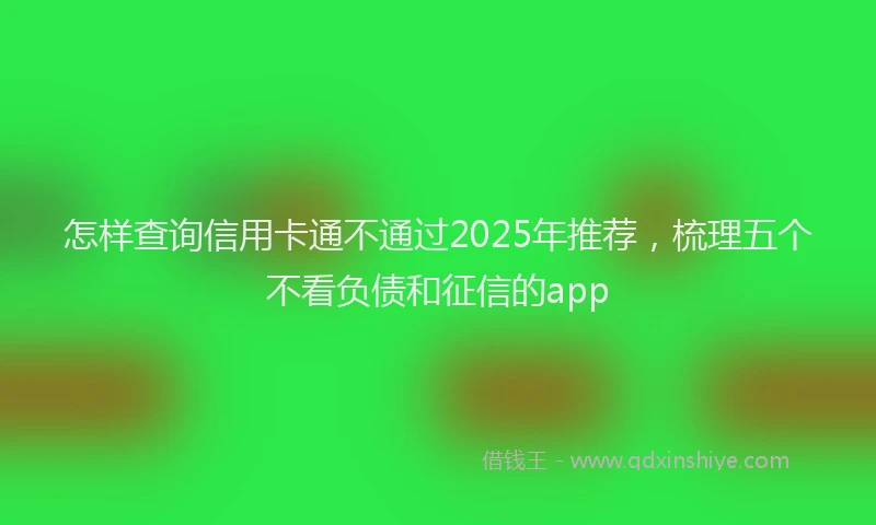 怎样查询信用卡通不通过2025年推荐，梳理五个不看负债和征信的app