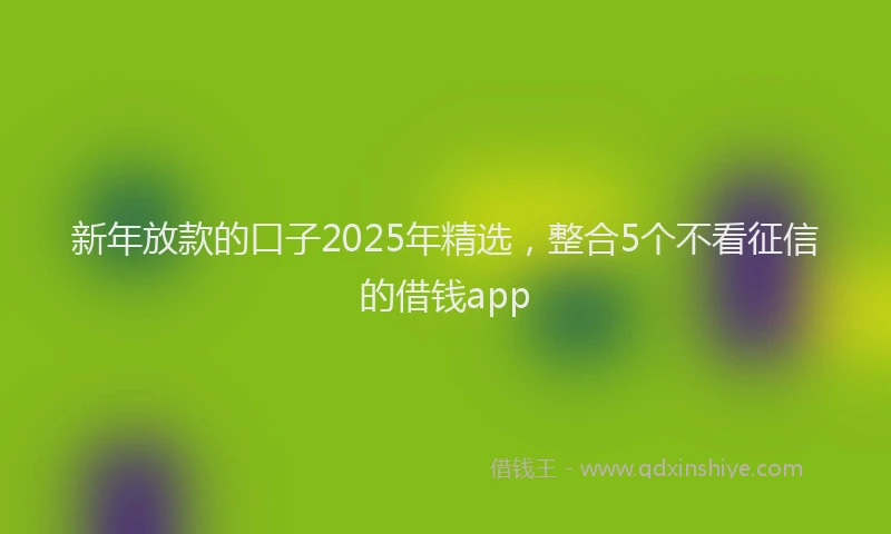 新年放款的口子2025年精选，整合5个不看征信的借钱app