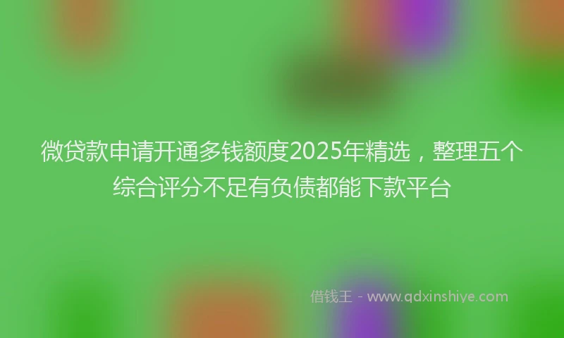 微贷款申请开通多钱额度2025年精选，整理五个综合评分不足有负债都能下款平台