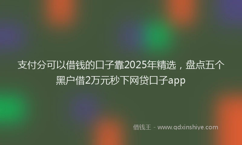 支付分可以借钱的口子靠2025年精选，盘点五个黑户借2万元秒下网贷口子app