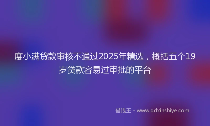 度小满贷款审核不通过2025年精选，概括五个19岁贷款容易过审批的平台