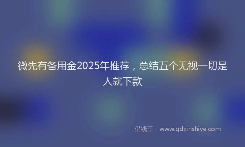 微先有备用金2025年推荐，总结五个无视一切是人就下款