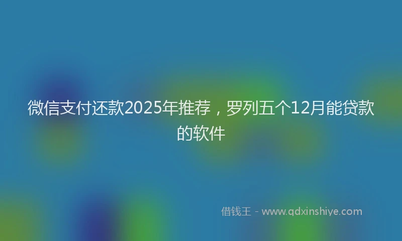 微信支付还款2025年推荐，罗列五个12月能贷款的软件