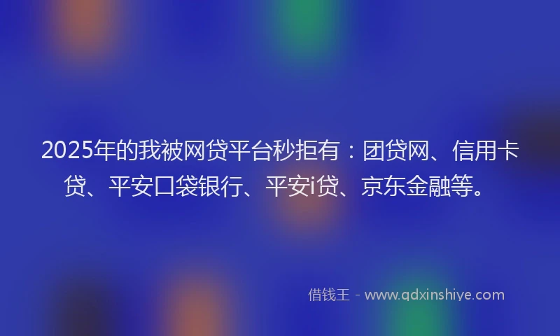 2025年的我被网贷平台秒拒有：团贷网、信用卡贷、平安口袋银行、平安i贷、京东金融等。