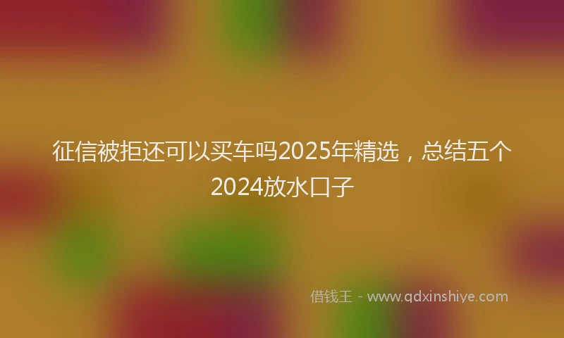 征信被拒还可以买车吗2025年精选，总结五个2024放水口子