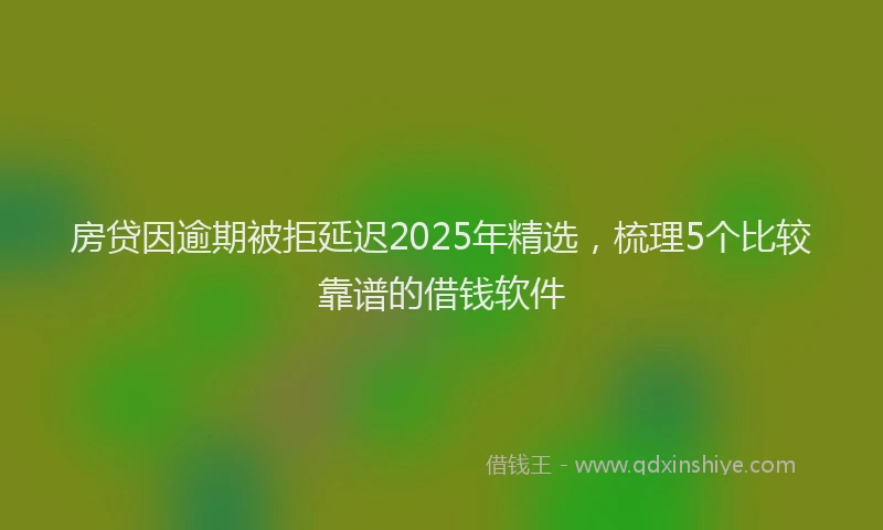 房贷因逾期被拒延迟2025年精选，梳理5个比较靠谱的借钱软件