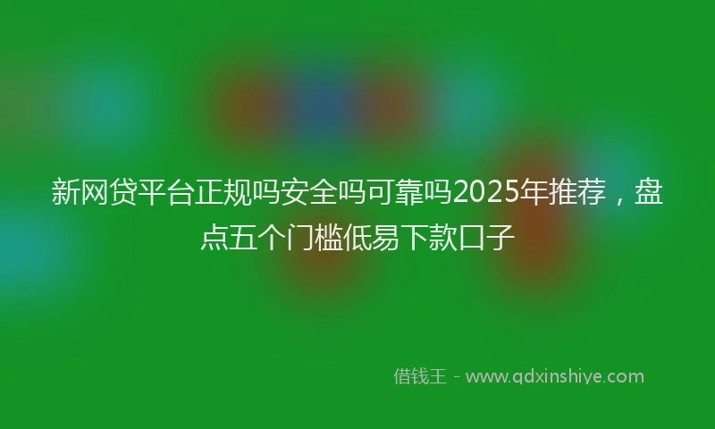 新网贷平台正规吗安全吗可靠吗2025年推荐，盘点五个门槛低易下款口子