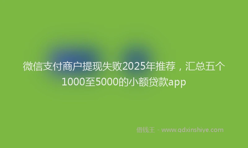 微信支付商户提现失败2025年推荐，汇总五个1000至5000的小额贷款app