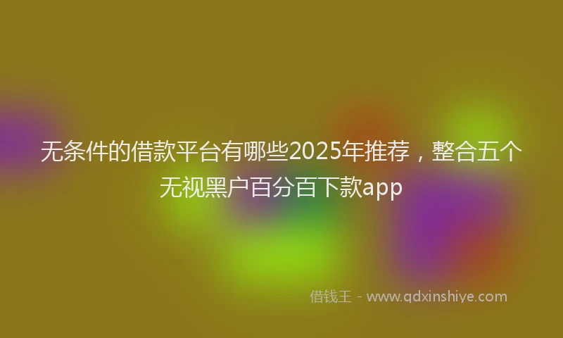 无条件的借款平台有哪些2025年推荐，整合五个无视黑户百分百下款app