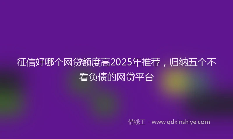 征信好哪个网贷额度高2025年推荐，归纳五个不看负债的网贷平台