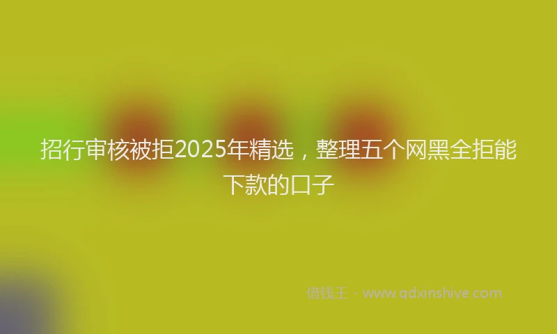 招行审核被拒2025年精选，整理五个网黑全拒能下款的口子