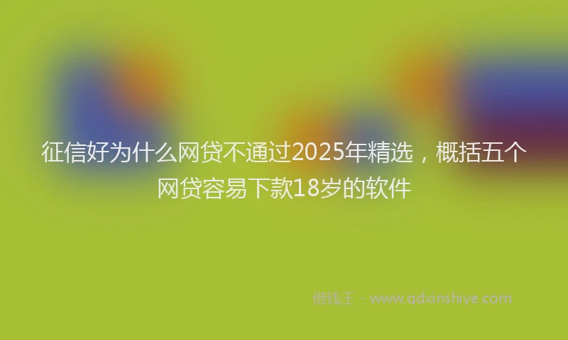 征信好为什么网贷不通过2025年精选，概括五个网贷容易下款18岁的软件