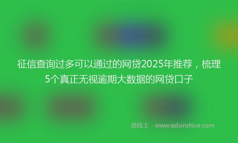 征信查询过多可以通过的网贷2025年推荐，梳理5个真正无视逾期大数据的网贷口子