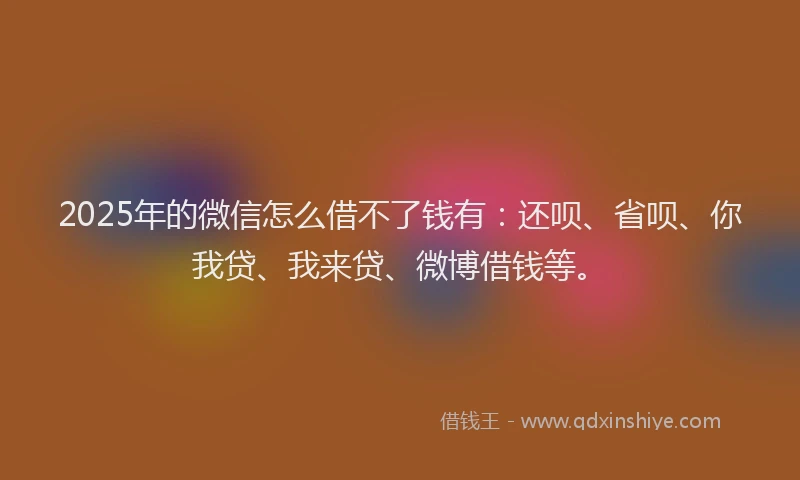 2025年的微信怎么借不了钱有：还呗、省呗、你我贷、我来贷、微博借钱等。