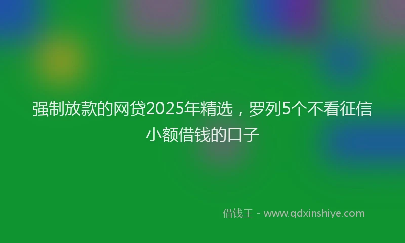 强制放款的网贷2025年精选，罗列5个不看征信小额借钱的口子