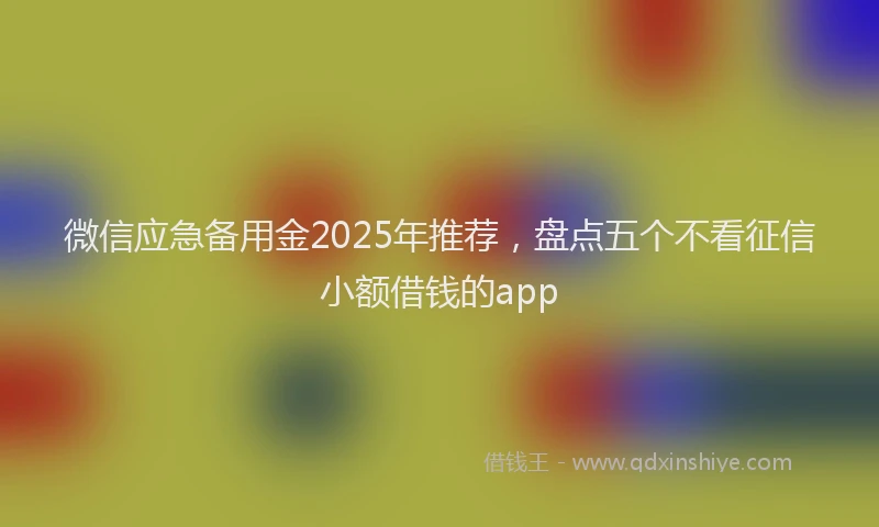微信应急备用金2025年推荐，盘点五个不看征信小额借钱的app