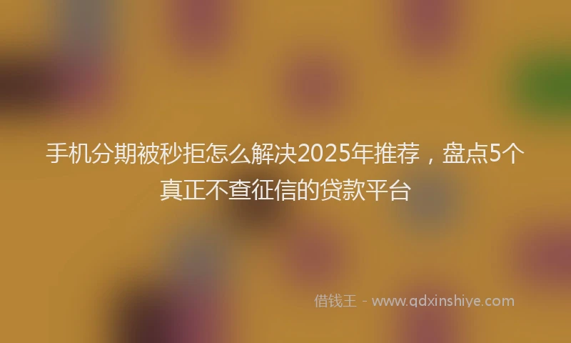 手机分期被秒拒怎么解决2025年推荐，盘点5个真正不查征信的贷款平台