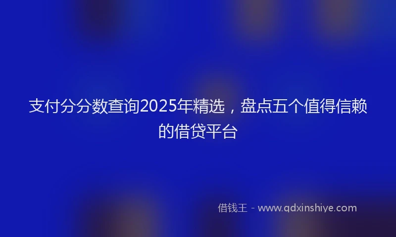 支付分分数查询2025年精选，盘点五个值得信赖的借贷平台