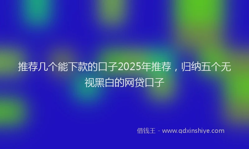 推荐几个能下款的口子2025年推荐，归纳五个无视黑白的网贷口子