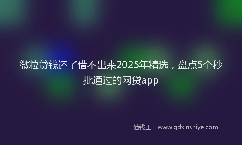 微粒贷钱还了借不出来2025年精选，盘点5个秒批通过的网贷app