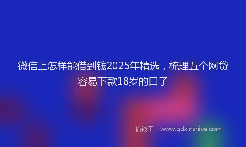 微信上怎样能借到钱2025年精选，梳理五个网贷容易下款18岁的口子