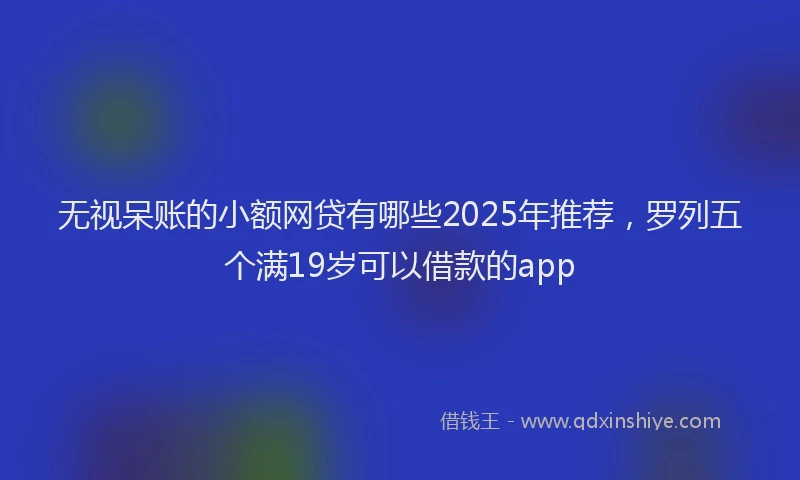 无视呆账的小额网贷有哪些2025年推荐，罗列五个满19岁可以借款的app