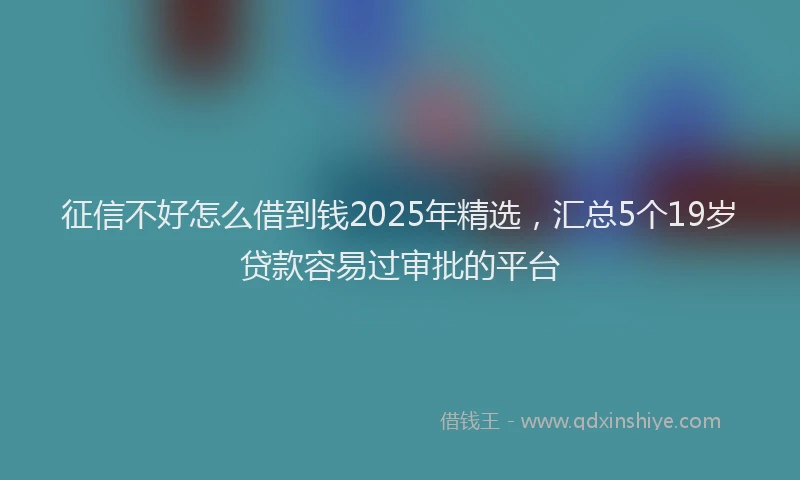 征信不好怎么借到钱2025年精选，汇总5个19岁贷款容易过审批的平台