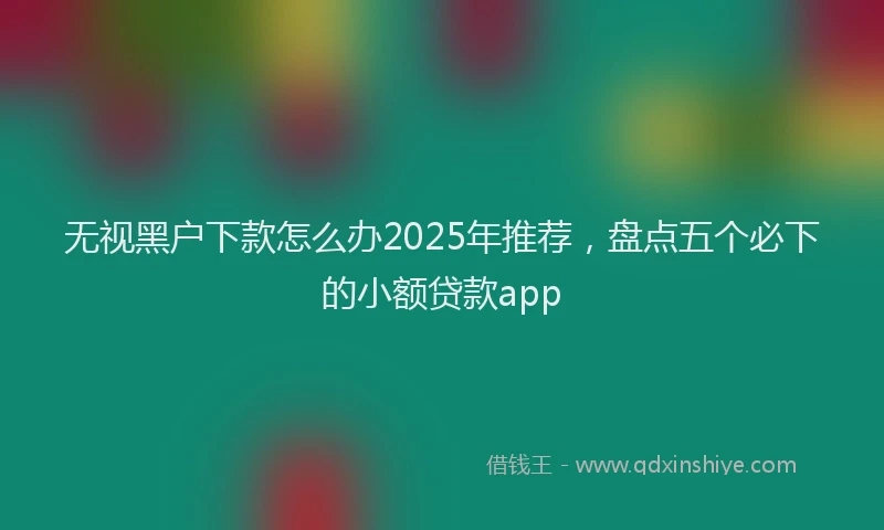 无视黑户下款怎么办2025年推荐，盘点五个必下的小额贷款app