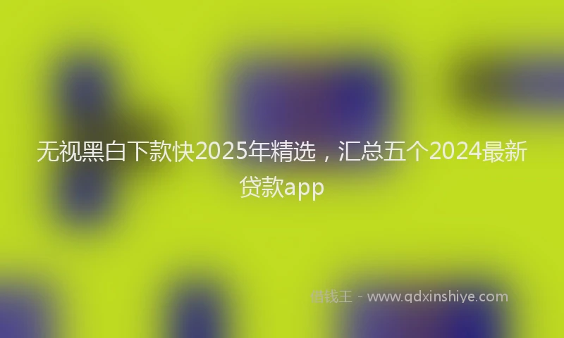 无视黑白下款快2025年精选，汇总五个2024最新贷款app