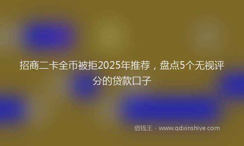 招商二卡全币被拒2025年推荐，盘点5个无视评分的贷款口子