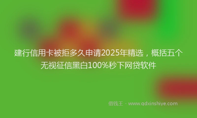 建行信用卡被拒多久申请2025年精选，概括五个无视征信黑白100%秒下网贷软件
