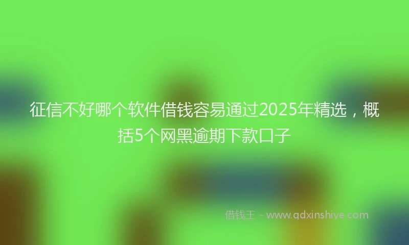 征信不好哪个软件借钱容易通过2025年精选，概括5个网黑逾期下款口子
