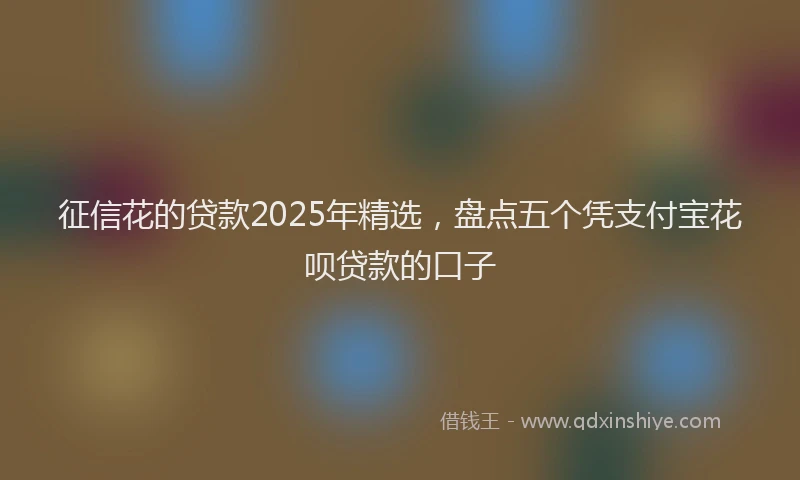征信花的贷款2025年精选，盘点五个凭支付宝花呗贷款的口子