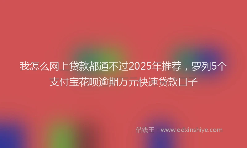 我怎么网上贷款都通不过2025年推荐，罗列5个支付宝花呗逾期万元快速贷款口子