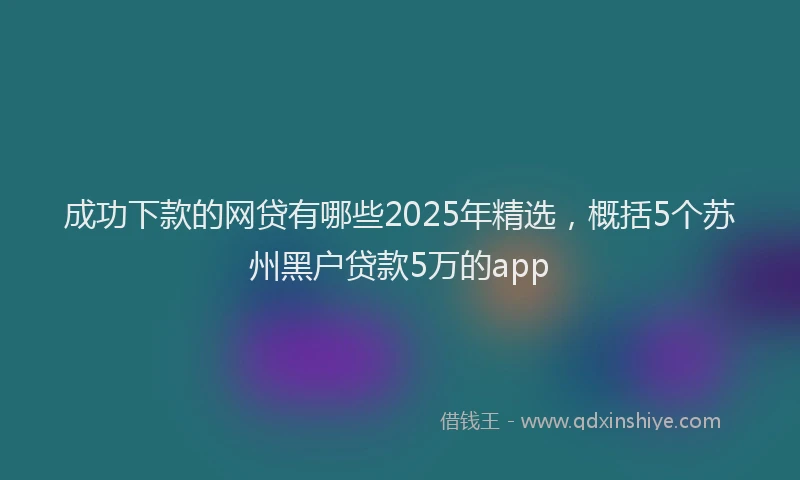 成功下款的网贷有哪些2025年精选，概括5个苏州黑户贷款5万的app
