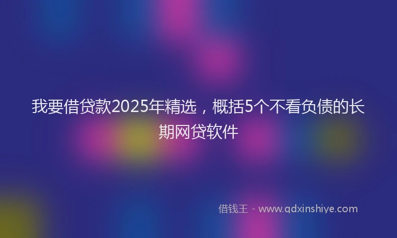 我要借贷款2025年精选，概括5个不看负债的长期网贷软件