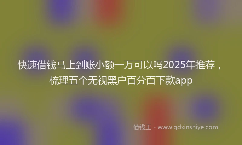 快速借钱马上到账小额一万可以吗2025年推荐，梳理五个无视黑户百分百下款app