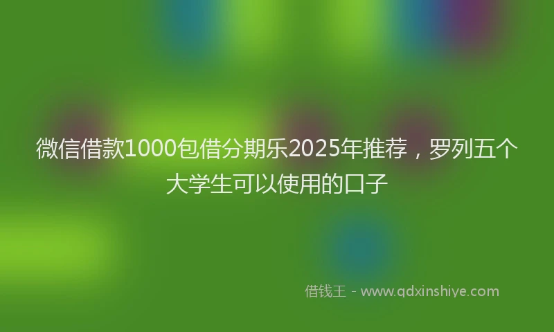 微信借款1000包借分期乐2025年推荐，罗列五个大学生可以使用的口子