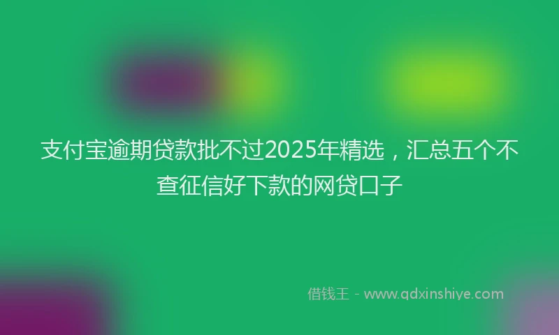 支付宝逾期贷款批不过2025年精选，汇总五个不查征信好下款的网贷口子