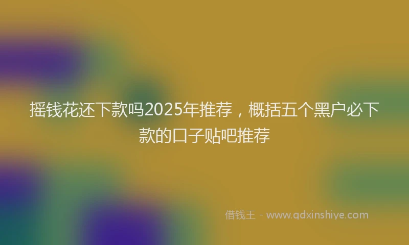 摇钱花还下款吗2025年推荐，概括五个黑户必下款的口子贴吧推荐