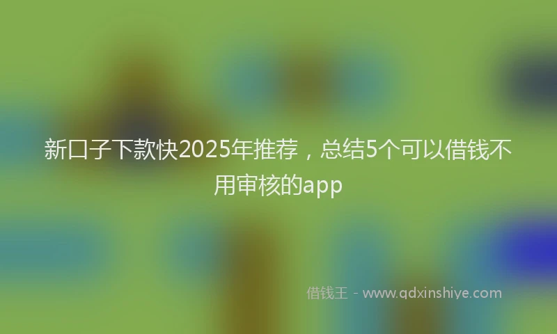 新口子下款快2025年推荐，总结5个可以借钱不用审核的app