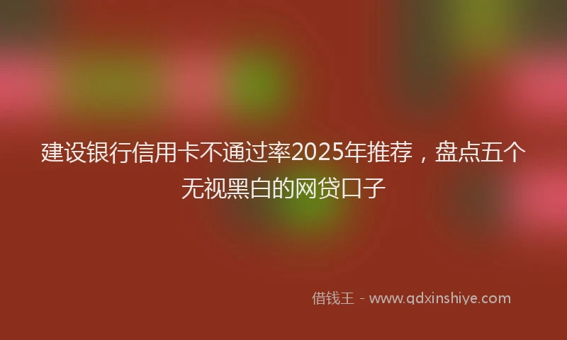 建设银行信用卡不通过率2025年推荐，盘点五个无视黑白的网贷口子