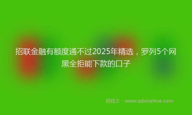 招联金融有额度通不过2025年精选，罗列5个网黑全拒能下款的口子