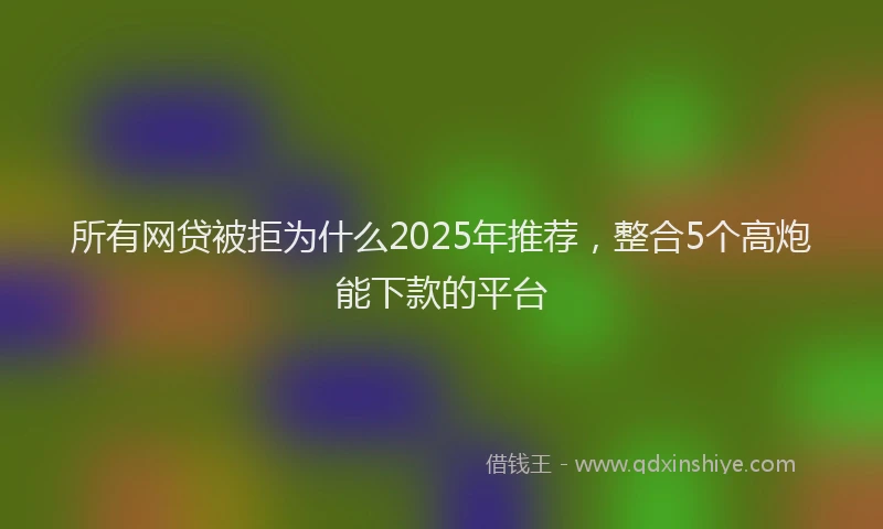 所有网贷被拒为什么2025年推荐，整合5个高炮能下款的平台