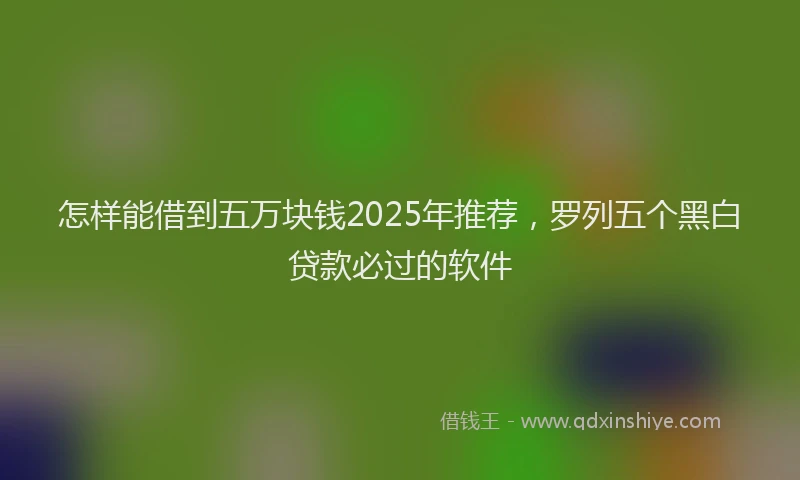 怎样能借到五万块钱2025年推荐，罗列五个黑白贷款必过的软件