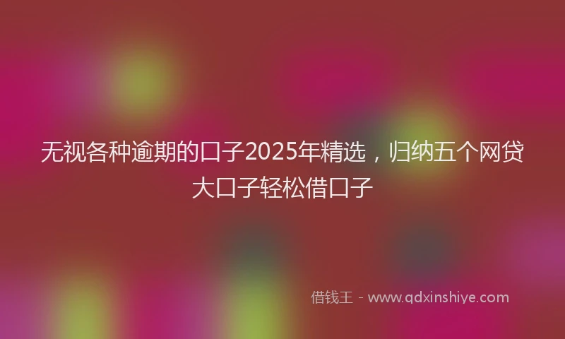 无视各种逾期的口子2025年精选，归纳五个网贷大口子轻松借口子